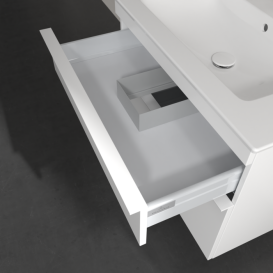 Тумба под раковину Villeroy & Boch Venticello 75,3х50,2 см ДСП/МДФ белый матовый/ручка алюминий белый A92502MS