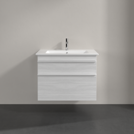 Тумба под раковину Villeroy & Boch Venticello 75,3х50,2 см ДСП/МДФ белое дерево/ручка алюминий белый A92502E8