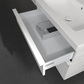 Тумба под раковину Villeroy & Boch Venticello 75,3х50,2 см ДСП/МДФ белое дерево/ручка алюминий белый A92502E8