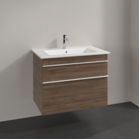 Тумба под раковину Villeroy & Boch Venticello 75,3х50,2 см ДСП дуб аризона/ручка алюминий белый A92502VH