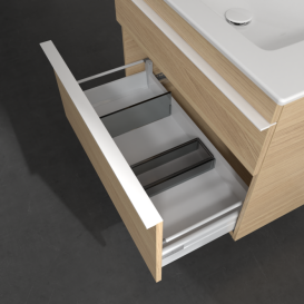 Тумба под раковину Villeroy & Boch Venticello 75,3х50,2 см ДСП северный дуб/ручка алюминий белый A92502VJ