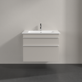 Тумба под раковину Villeroy & Boch Venticello 75,3х50,2 см ДСП мягкий серый/ручка алюминий белый A92502VK