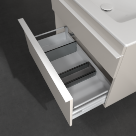 Тумба под раковину Villeroy & Boch Venticello 75,3х50,2 см ДСП мягкий серый/ручка алюминий белый A92502VK