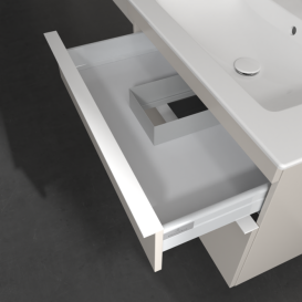 Тумба под раковину Villeroy & Boch Venticello 75,3х50,2 см ДСП мягкий серый/ручка алюминий белый A92502VK