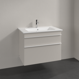 Тумба під раковину Villeroy & Boch Venticello 75,3х50,2 см ДСП м'який сірий/ручка алюміній білий A92502VK