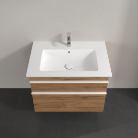 Тумба під раковину Villeroy & Boch Venticello 75,3х50,2 см ДСП дуб канзас/ручка алюміній білий A92502RH