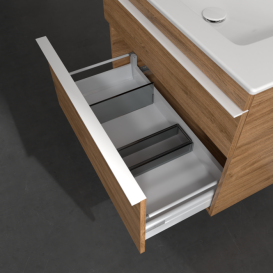 Тумба під раковину Villeroy & Boch Venticello 75,3х50,2 см ДСП дуб канзас/ручка алюміній білий A92502RH