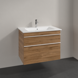 Тумба під раковину Villeroy & Boch Venticello 75,3х50,2 см ДСП дуб канзас/ручка алюміній білий A92502RH