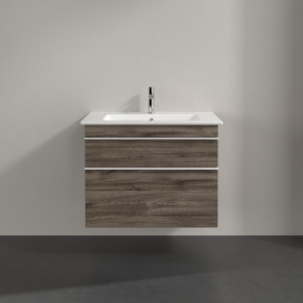 Тумба под раковину Villeroy & Boch Venticello 75,3х50,2 см ДСП каменный дуб/ручка алюминий белый A92502RK