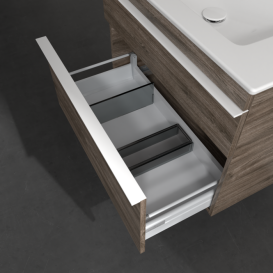 Тумба под раковину Villeroy & Boch Venticello 75,3х50,2 см ДСП каменный дуб/ручка алюминий белый A92502RK