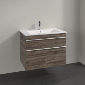Тумба под раковину Villeroy & Boch Venticello 75,3х50,2 см ДСП каменный дуб/ручка алюминий белый A92502RK