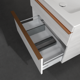 Тумба под раковину Villeroy & Boch Venticello 75,3х50,2 см ДСП/МДФ белое дерево/ручка медь A92505E8