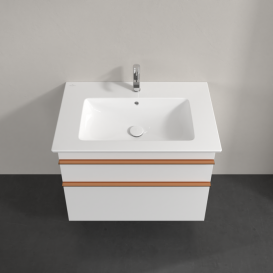 Тумба под раковину Villeroy & Boch Venticello 75,3х50,2 см ДСП/МДФ белый матовый/ручка медь A92505MS