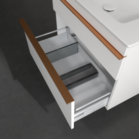 Тумба под раковину Villeroy & Boch Venticello 75,3х50,2 см ДСП/МДФ белый матовый/ручка медь A92505MS