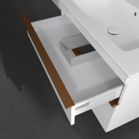 Тумба под раковину Villeroy & Boch Venticello 75,3х50,2 см ДСП/МДФ белый матовый/ручка медь A92505MS