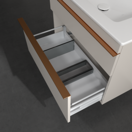 Тумба под раковину Villeroy & Boch Venticello 75,3х50,2 см ДСП мягкий серый/ручка медь A92505VK