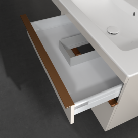 Тумба под раковину Villeroy & Boch Venticello 75,3х50,2 см ДСП мягкий серый/ручка медь A92505VK