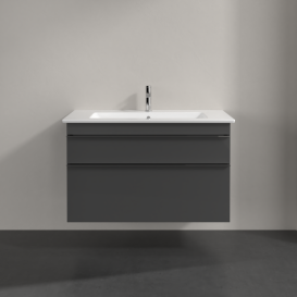 Тумба под раковину Villeroy & Boch Venticello 95,3х50,2 см МДФ глянцевый серый/ручка хром A92601FP