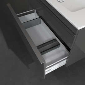 Тумба под раковину Villeroy & Boch Venticello 95,3х50,2 см МДФ глянцевый серый/ручка хром A92601FP