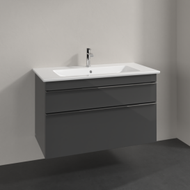 Тумба под раковину Villeroy & Boch Venticello 95,3х50,2 см МДФ глянцевый серый/ручка хром A92601FP