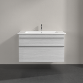 Тумба под раковину Villeroy & Boch Venticello 95,3х50,2 см ДСП/МДФ белое дерево/ручка хром A92601E8