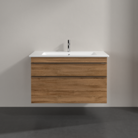 Тумба под раковину Villeroy & Boch Venticello 95,3х50,2 см ДСП дуб канзас/ручка хром A92601RH