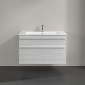 Тумба под раковину Villeroy & Boch Venticello 95,3х50,2 см ДСП/МДФ белое дерево/ручка алюминий белый A92602E8