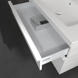 Тумба под раковину Villeroy & Boch Venticello 95,3х50,2 см ДСП/МДФ белое дерево/ручка алюминий белый A92602E8