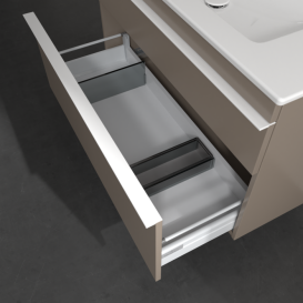 Тумба под раковину Villeroy & Boch Venticello 95,3х50,2 ДСП трюфель серый/ручка алюминий белый A92602VG