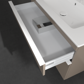 Тумба под раковину Villeroy & Boch Venticello 95,3х50,2 ДСП трюфель серый/ручка алюминий белый A92602VG