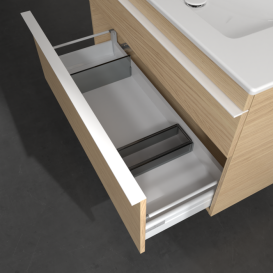 Тумба под раковину Villeroy & Boch Venticello 95,3х50,2 см ДСП северный дуб/ручка алюминий белый A92602VJ