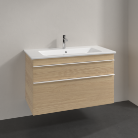 Тумба под раковину Villeroy & Boch Venticello 95,3х50,2 см ДСП северный дуб/ручка алюминий белый A92602VJ