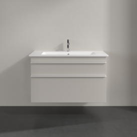 Тумба под раковину Villeroy & Boch Venticello 95,3х50,2 см ДСП мягкий серый/ручка алюминий белый A92602VK