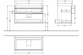 Тумба под раковину Villeroy & Boch Venticello 95,3х50,2 см ДСП мягкий серый/ручка алюминий белый A92602VK