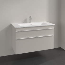 Тумба под раковину Villeroy & Boch Venticello 95,3х50,2 см ДСП мягкий серый/ручка алюминий белый A92602VK