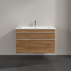 Тумба под раковину Villeroy & Boch Venticello 95,3х50,2 см ДСП дуб канзас/ручка алюминий белый A92602RH