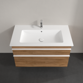 Тумба под раковину Villeroy & Boch Venticello 95,3х50,2 см ДСП дуб канзас/ручка алюминий белый A92602RH