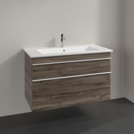 Тумба под раковину Villeroy & Boch Venticello 95,3х50,2 см ДСП каменный дуб/ручка алюминий белый A92602RK