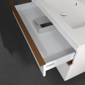 Тумба под раковину Villeroy & Boch Venticello 95,3х50,2 см МДФ глянцевый белый/ручка медь A92605DH
