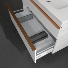 Тумба под раковину Villeroy & Boch Venticello 95,3х50,2 см ДСП/МДФ белое дерево/ручка медь A92605E8
