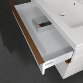 Тумба под раковину Villeroy & Boch Venticello 95,3х50,2 см ДСП/МДФ белое дерево/ручка медь A92605E8