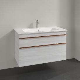 Тумба под раковину Villeroy & Boch Venticello 95,3х50,2 см ДСП/МДФ белое дерево/ручка медь A92605E8