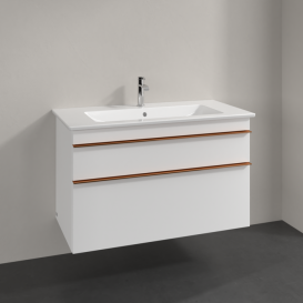 Тумба под раковину Villeroy & Boch Venticello 95,3х50,2 см ДСП/МДФ белый матовый/ручка медь A92605MS