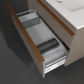 Тумба под раковину Villeroy & Boch Venticello 95,3х50,2 ДСП трюфель серый/ручка медь A92605VG