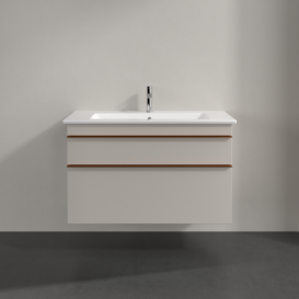 Тумба под раковину Villeroy & Boch Venticello 95,3х50,2 см ДСП мягкий серый/ручка медь A92605VK