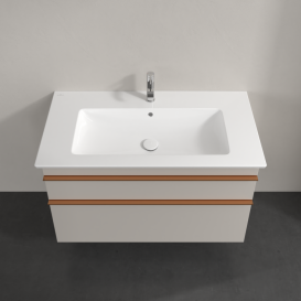 Тумба под раковину Villeroy & Boch Venticello 95,3х50,2 см ДСП мягкий серый/ручка медь A92605VK