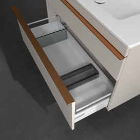 Тумба под раковину Villeroy & Boch Venticello 95,3х50,2 см ДСП мягкий серый/ручка медь A92605VK