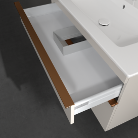 Тумба под раковину Villeroy & Boch Venticello 95,3х50,2 см ДСП мягкий серый/ручка медь A92605VK