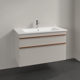 Тумба под раковину Villeroy & Boch Venticello 95,3х50,2 см ДСП мягкий серый/ручка медь A92605VK