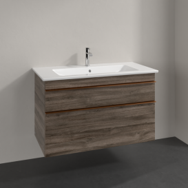 Тумба под раковину Villeroy & Boch Venticello 95,3х50,2 см ДСП каменный дуб/ручка медь A92605RK